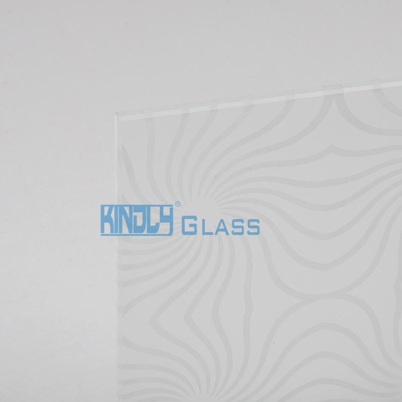 Acid Etched Design on Frosted Clear Glass 